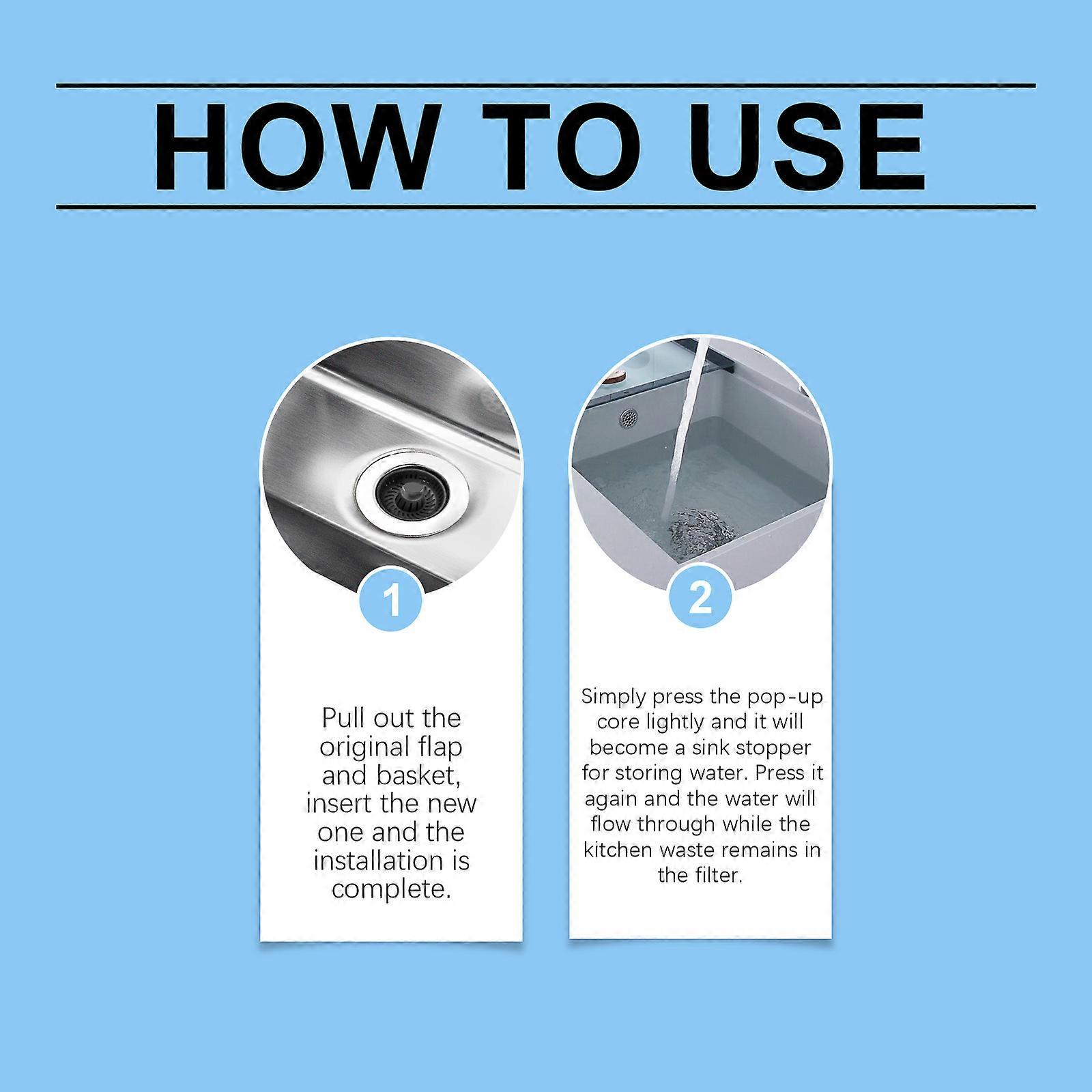 Jue Fish Kitchen Sink Strainer, Wash Basin Anti-Clogging Large Capacity Drain Net Garbage Collection Filter