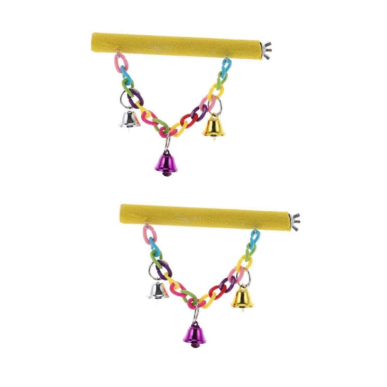 2 Pack Parrot Training Stand with Chew and Climb Perch for Bird Exercise and Beak Care