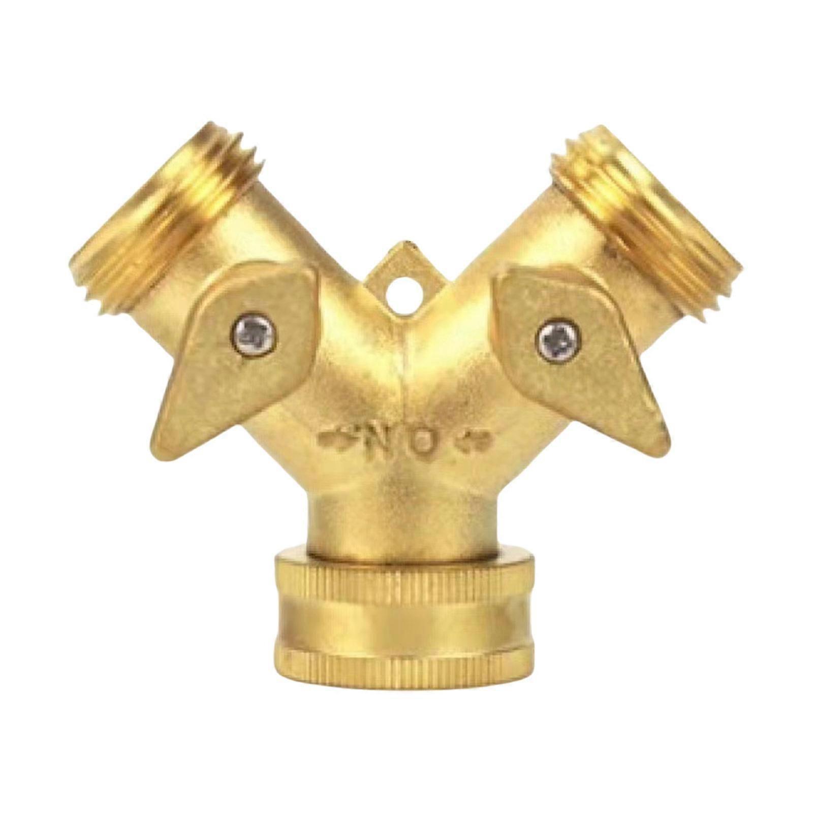Upgrades Brass 2 Way Garden Hose Y Connector with Double Shut Valves 2 Valves Garden Hose Adapter Simple Installs