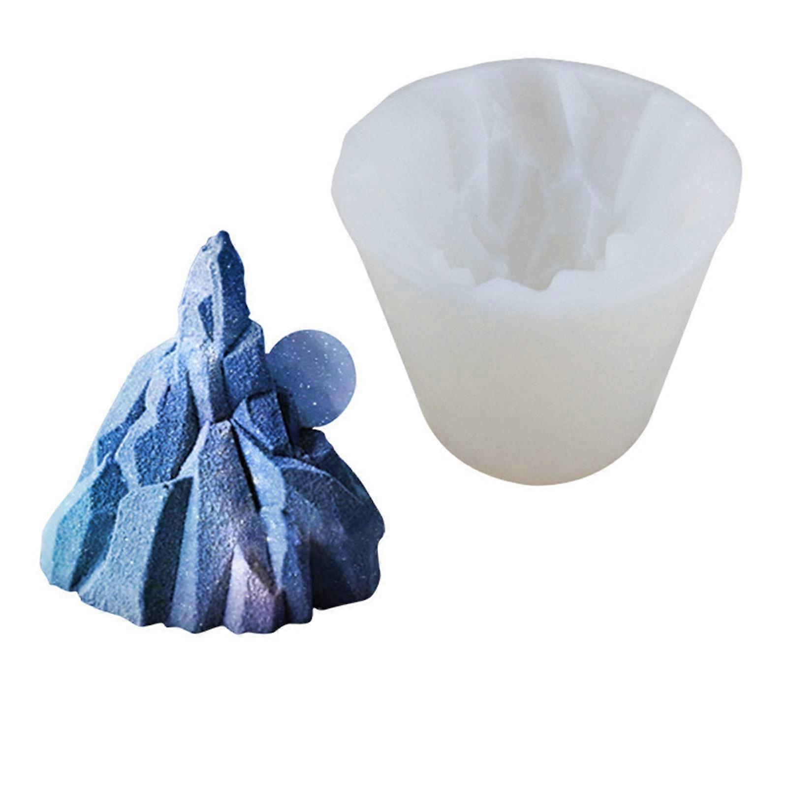 Silicone Mousse Mold 3D Mountain Shape for DIY Candle Making, Cake Decoration, Chocolate and Ice Cream