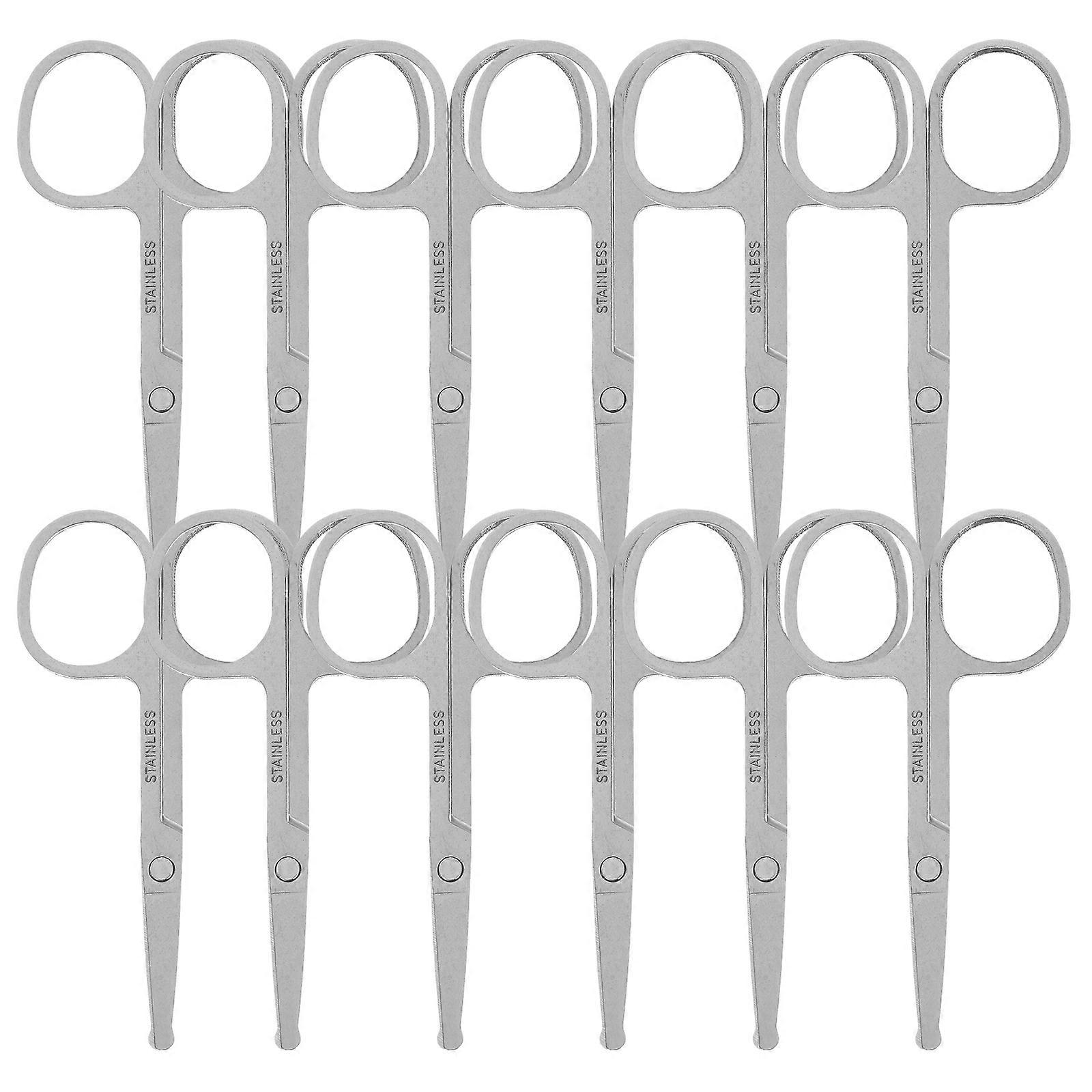 Laboratory Small Scissors Precision Scissors for Beard Trimming 12Pcs Stainless