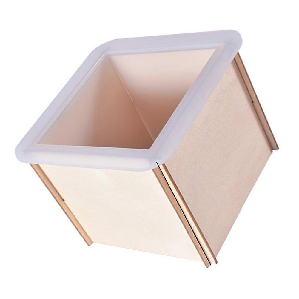 Reusable Square Resin Cube Mold 1Set Silicone Mold with Wooden Frame for Home Decor