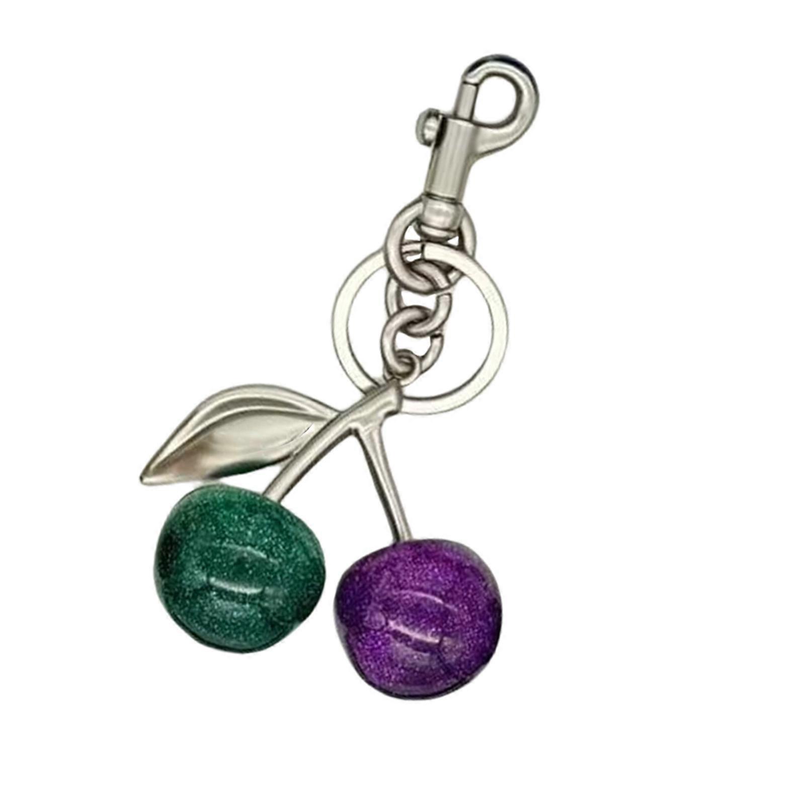 Cherrys Avaimenperä Riipus Ihana Tukeva Metalliseos Charm laukkuihin ja autoon Muodikas Asusteet Trendsetters Asut violetti vihreä