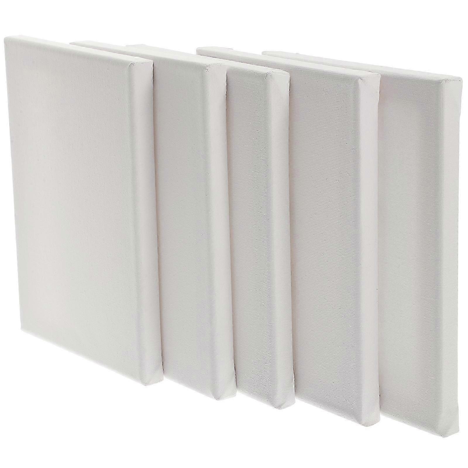 5pcs Stretched Canvas Blank Frames for Acrylics and Oils, Lightweight Durable Painting Panels for Artists, Beginners and Home Decor