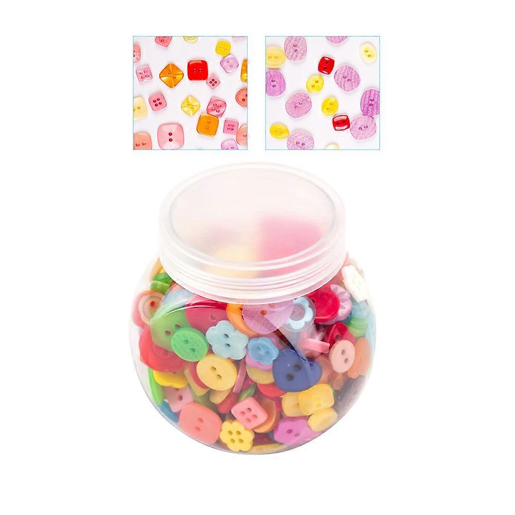 400pcs Resin Buttons in Assorted Shapes and Colors Handicraft Materials for Sewing Scrapbooking Project