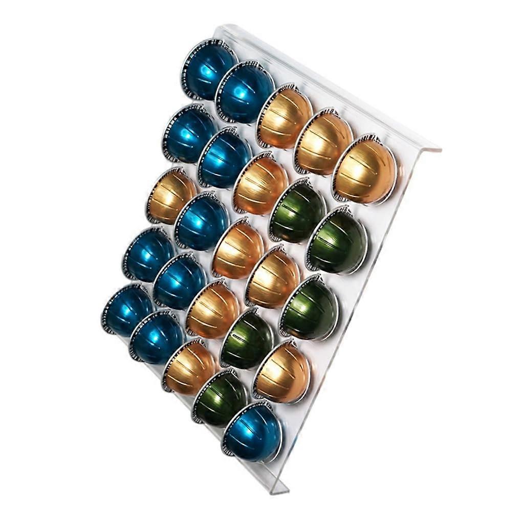 Acrylic Coffee Pod Holder for 25 Capsules Clear Countertop Organizer SpaceSaving Design