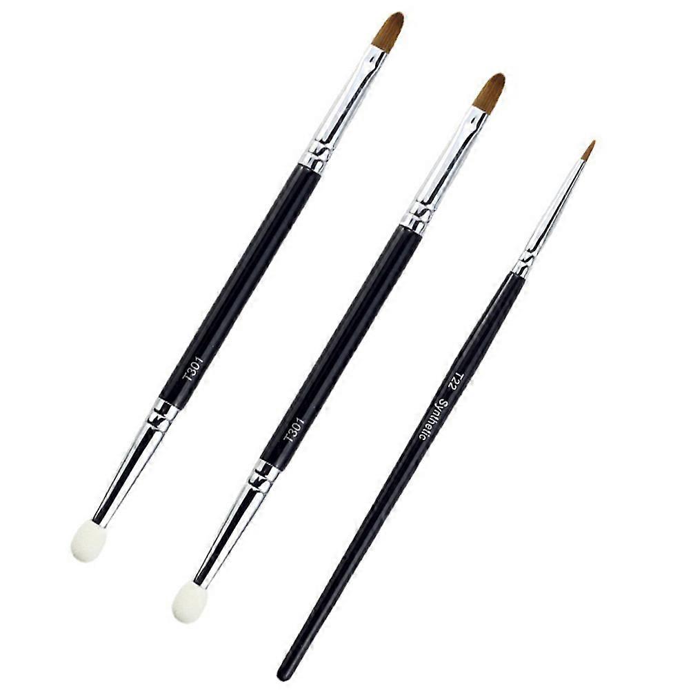 Black Face Concealer Makeup Brushes Small for Travel Use 3Sets