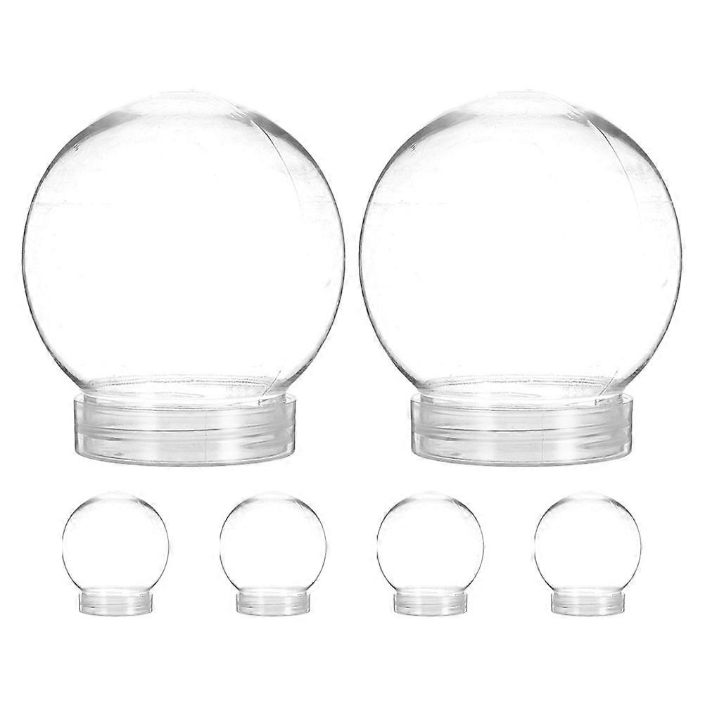 Snowball Plastic Snow Globe for Candy Display 6Pcs Clear Plastic Jar