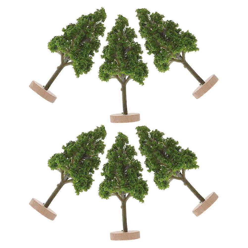 Plastic Miniature Street Trees Realistic Model for Decoration 6Pcs Pack