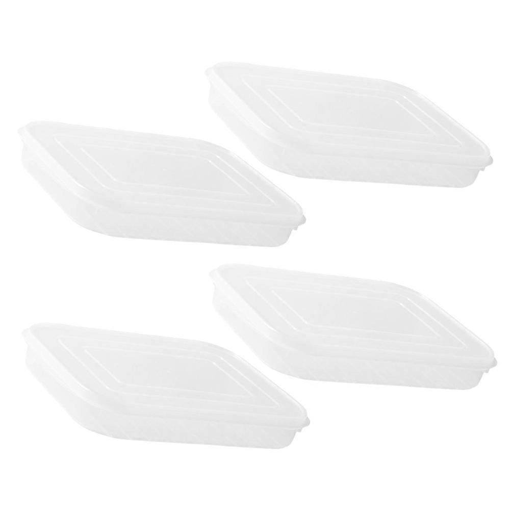4pcs Fridge Food Preservation Box Reusable Bacon Storage Container Seafood Keeper
