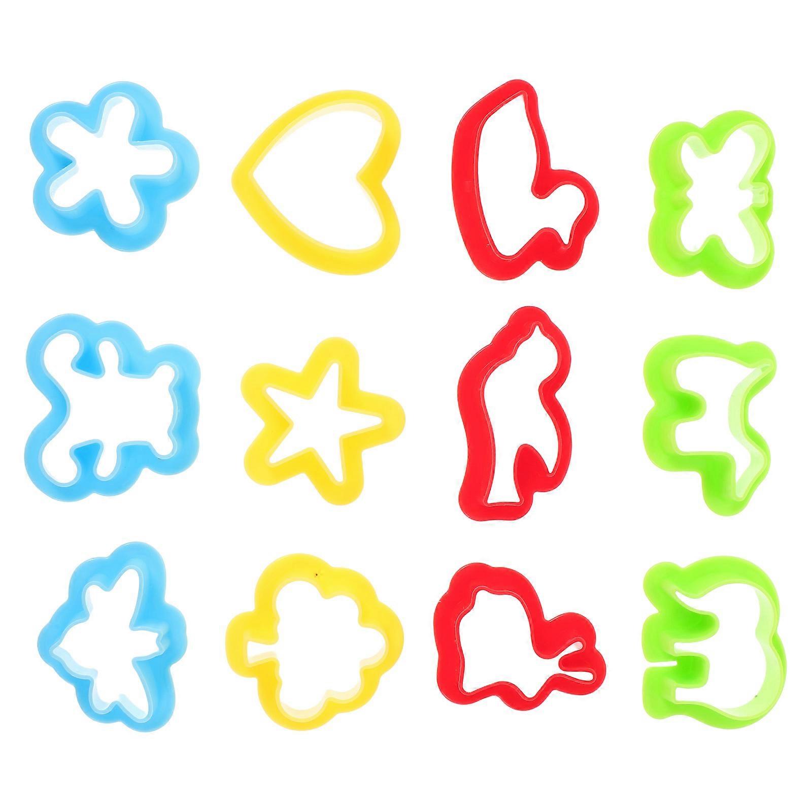 12Pcs Assorted Colored Clay Cutter Set for Kids DIY Embossing Clay Tools