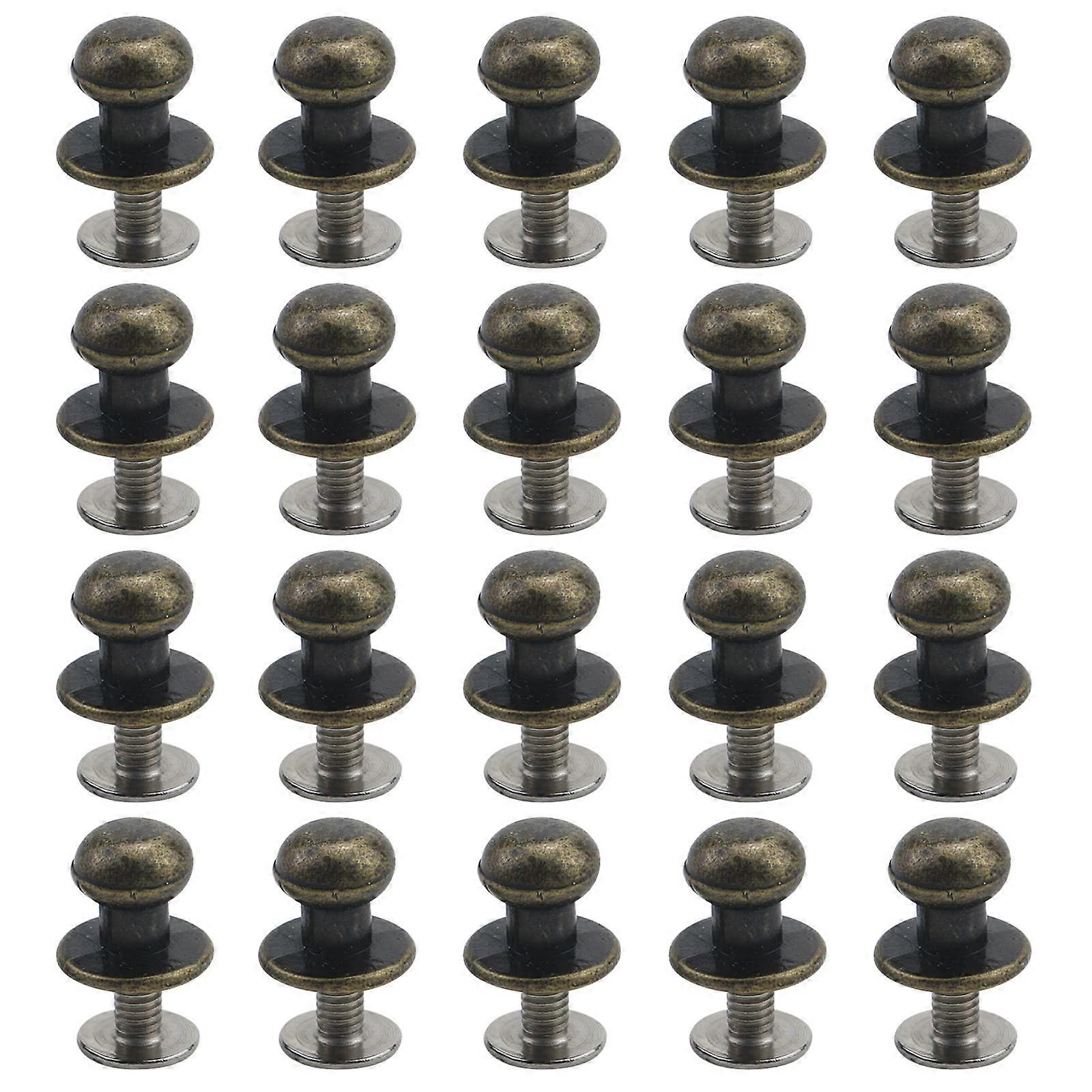 Small Bronze Cabinet Knobs 0.39' Dia Pack of 20 with Screws Easy Install Durable Finish