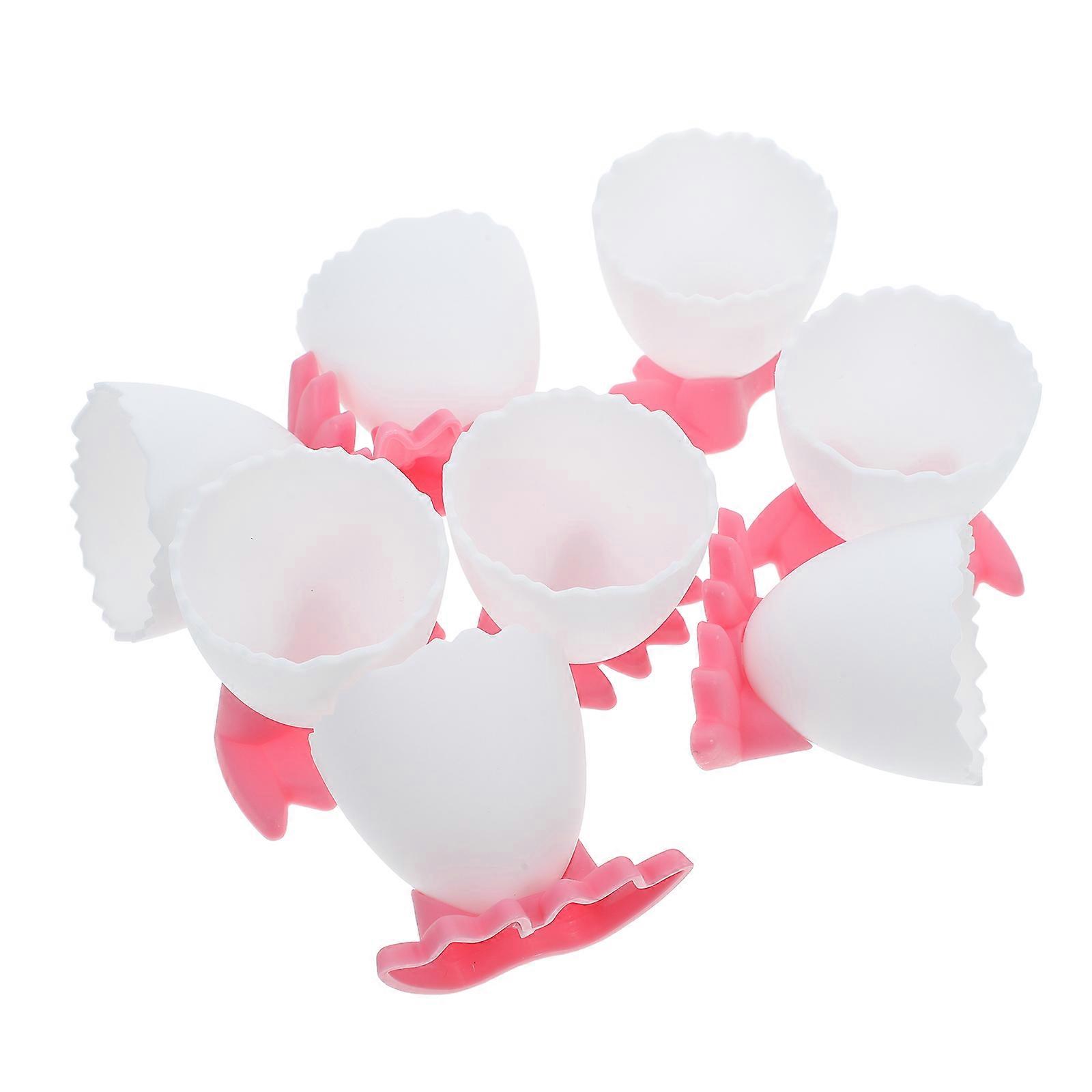 Children Tableware Breakfast Egg Stand for Kids 8Pcs Pink Set