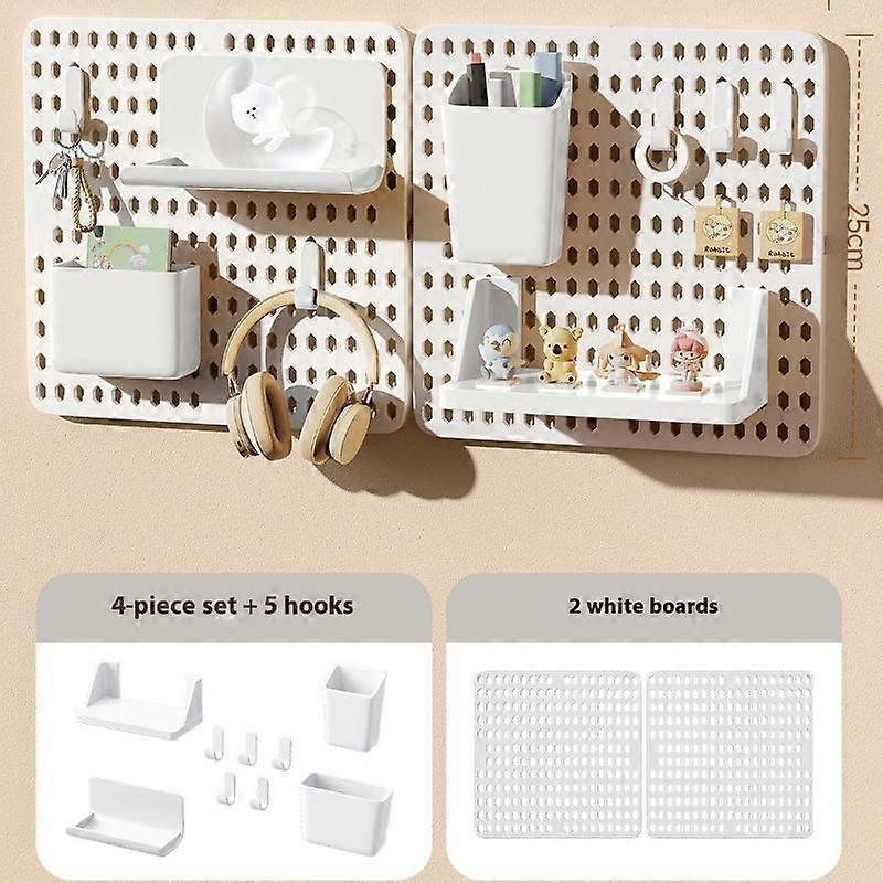 Adhesive Dorm Shelf: No-Drill Multi-Hole Organizer for Wall Storage & Study Decor - Space Efficient