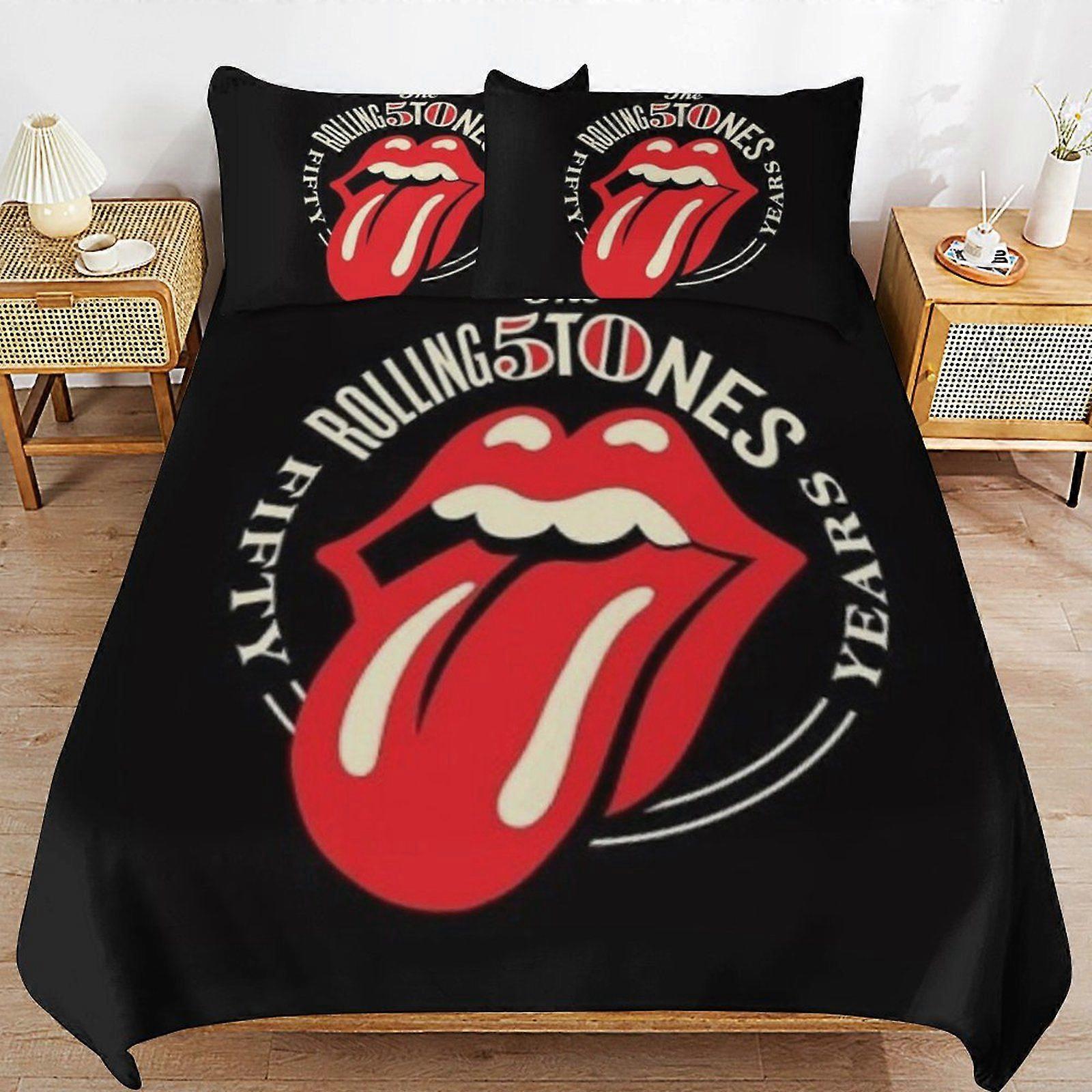The rolling stones Consistent Sleep Texture Secure Fit Zipper Clean Structure Fabric Duvet Cover Sets Need
