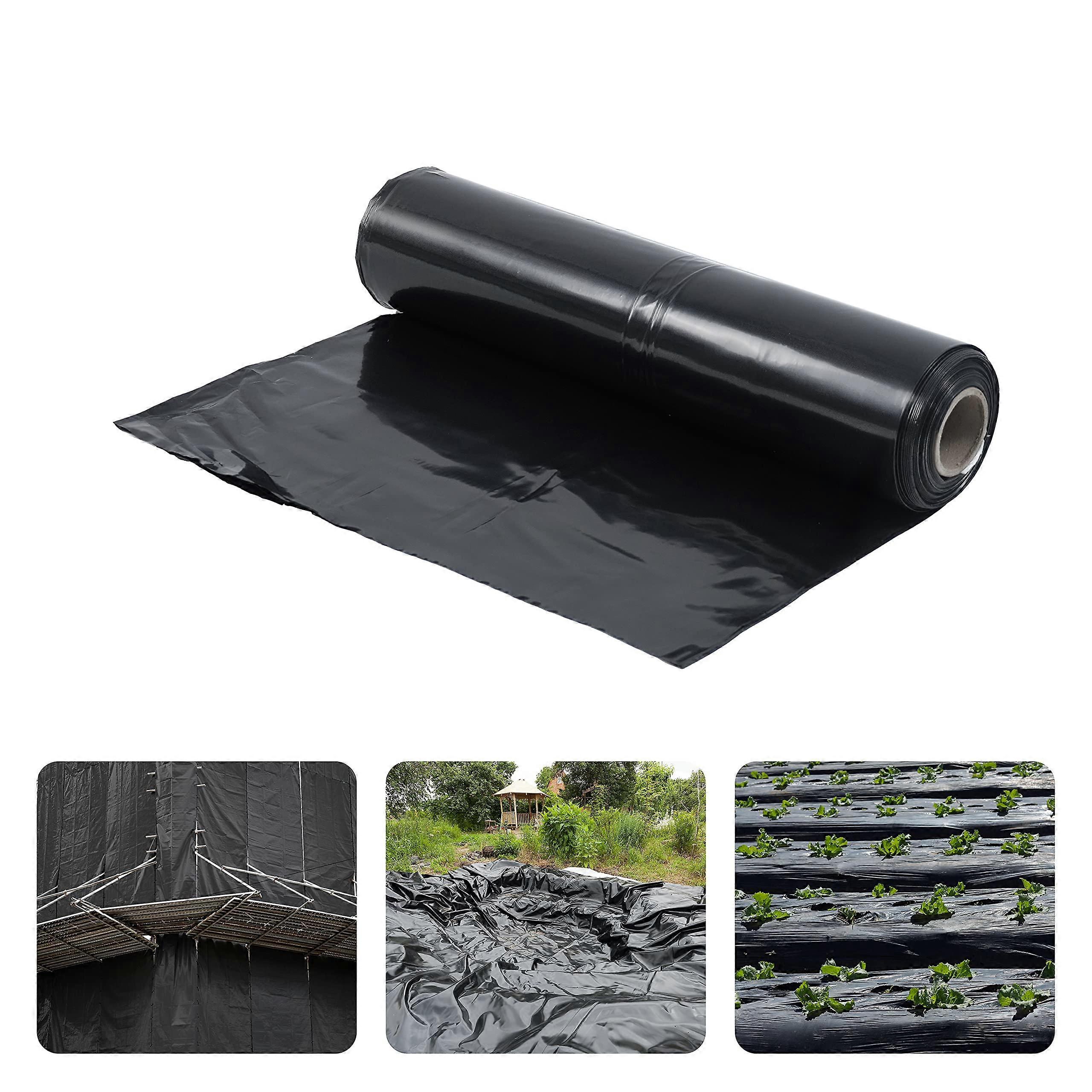 4 Mil Black Plastic Sheeting Roll 8 x 100 ft Heavy Duty Polyethylene Tarp for Weatherproof Coverage
