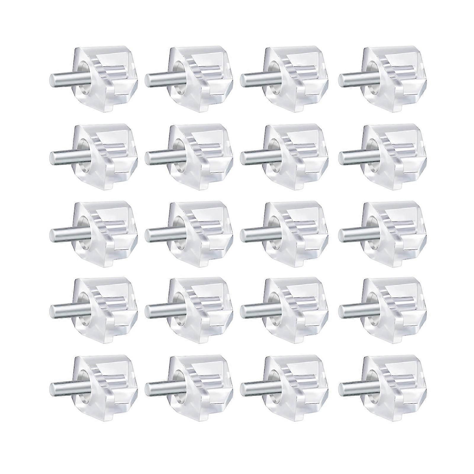 20pcs 3/5mm Compact Support Nails Built-in Fixed Plastic Shelf Support Pegs For Kitchen