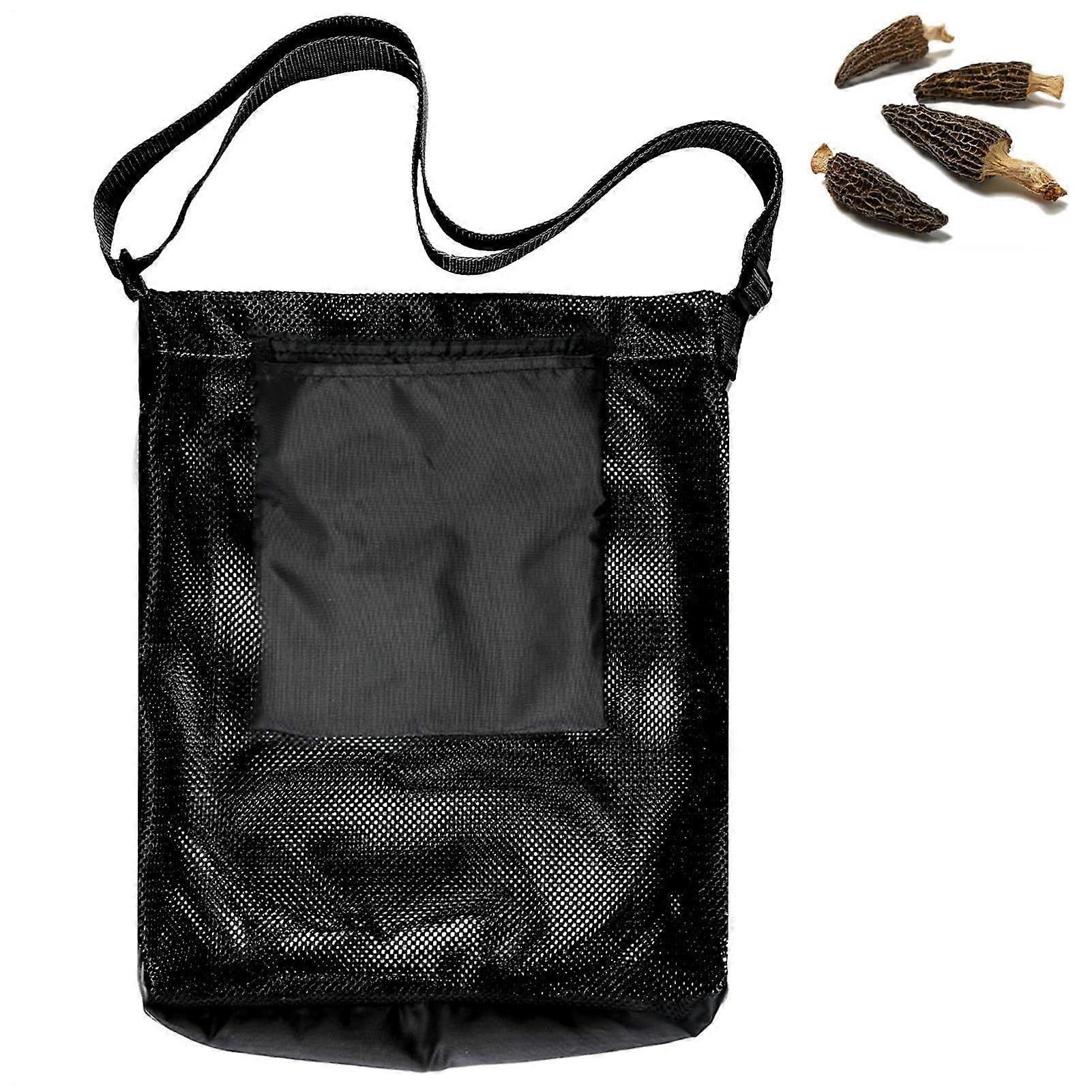 Mushroom Foraging Bag with Breathable Mesh, Adjustable Strap and Foldable Harvesting Pouch