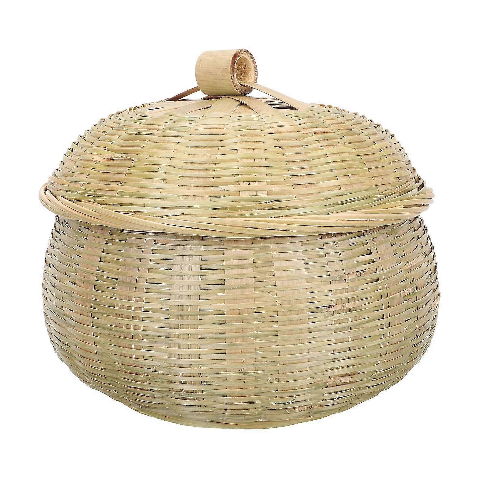 2025 Multi-function Bamboo Basket Woven Basket Egg Storage Basket with Cover