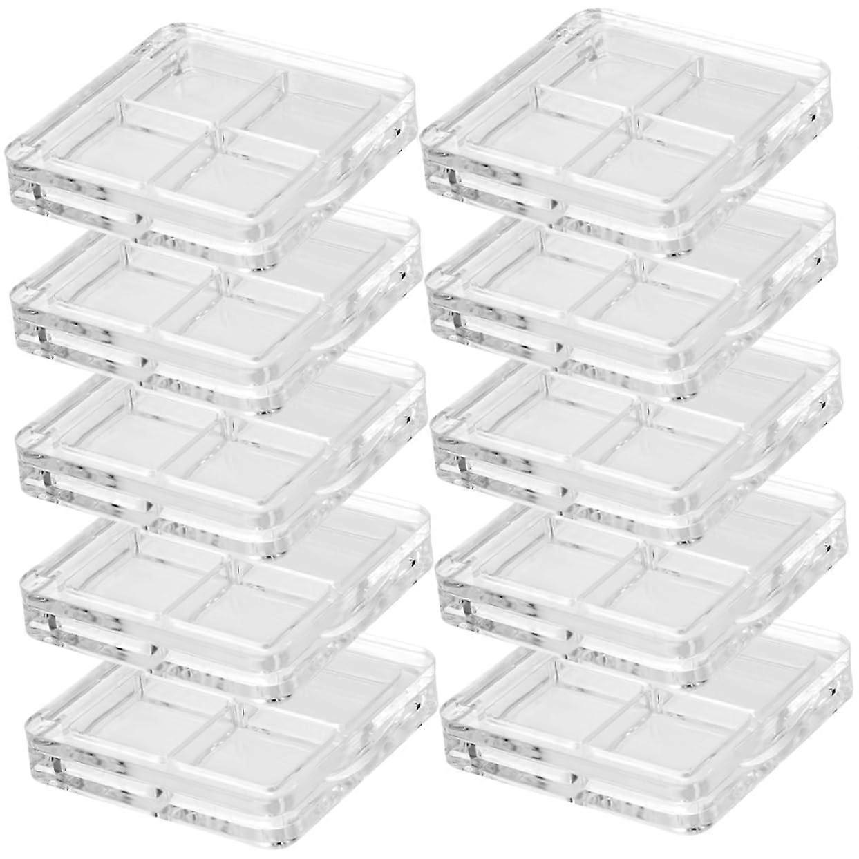 10pcs Empty Eyeshadow Palette Clear Makeup Compact Case  TravelFriendly Organizer