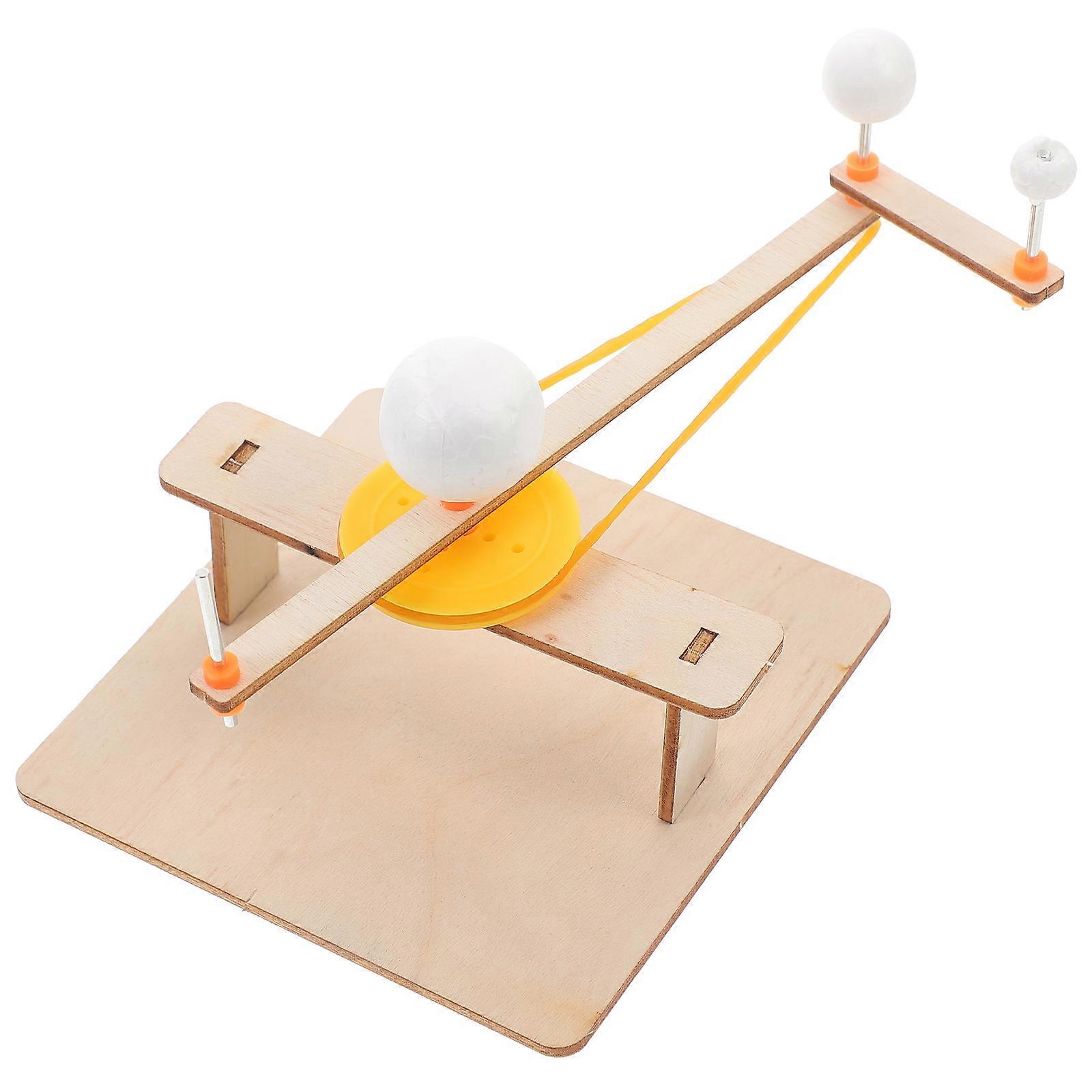 Solar System Model Wood Teaching Sun Earth Moon Model 1Set Educational Prop