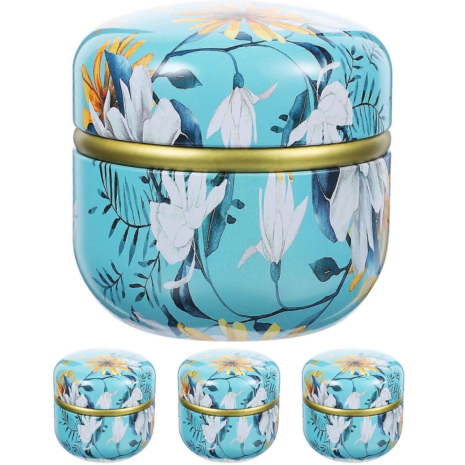 Sealed Canister Iron Storage Tea Container for Kitchen Use 4Pcs Set