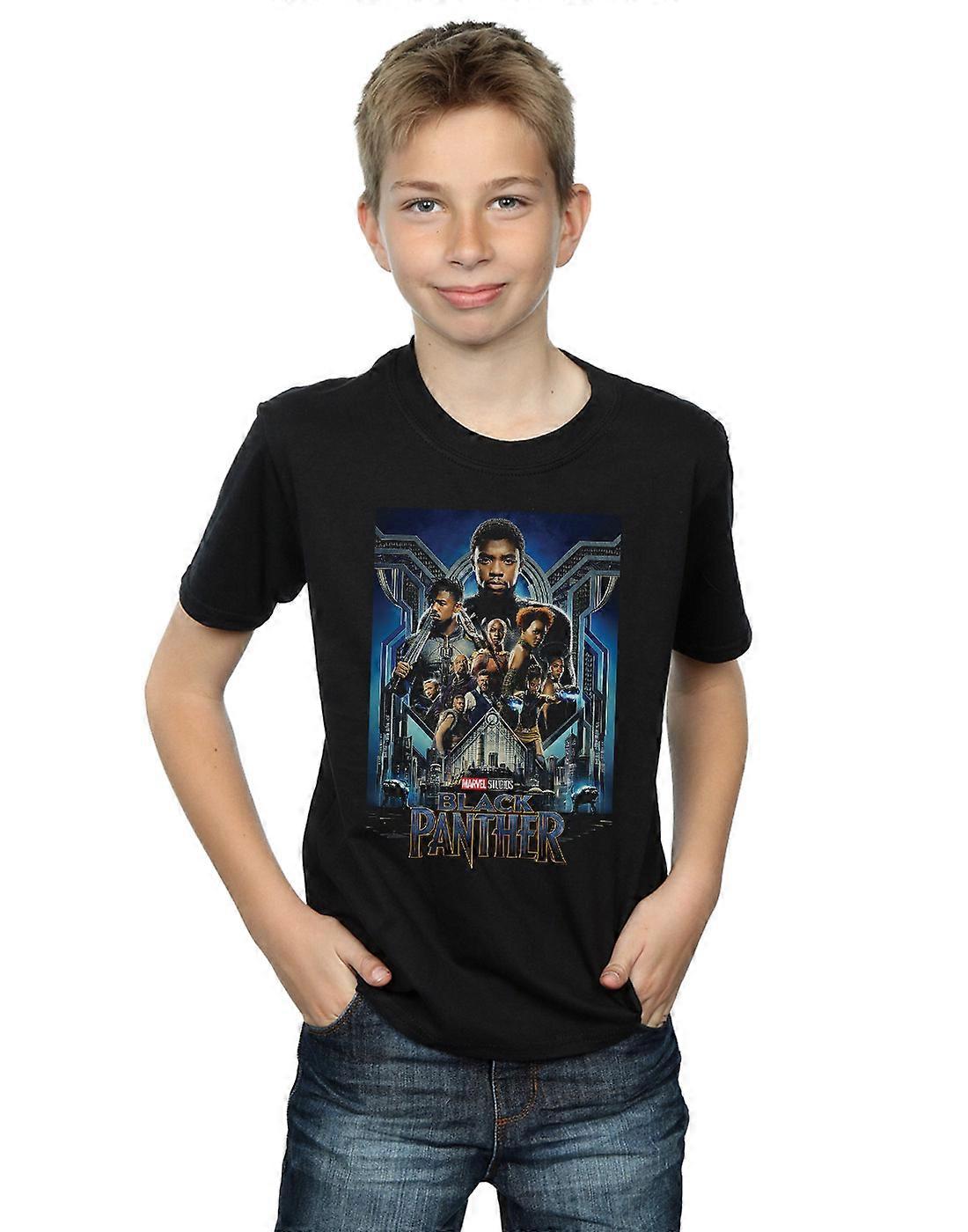 Marvel Studios Boys Black Panther Poster T-Shirt