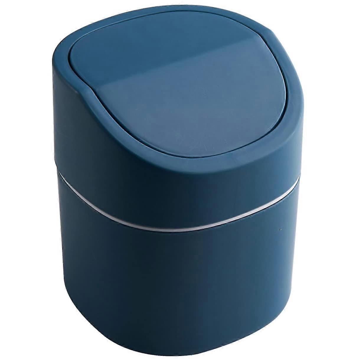 Desktop Trash Can with Swing Lid, Compact Countertop Mini Waste Bin for Office or Kitchen Use