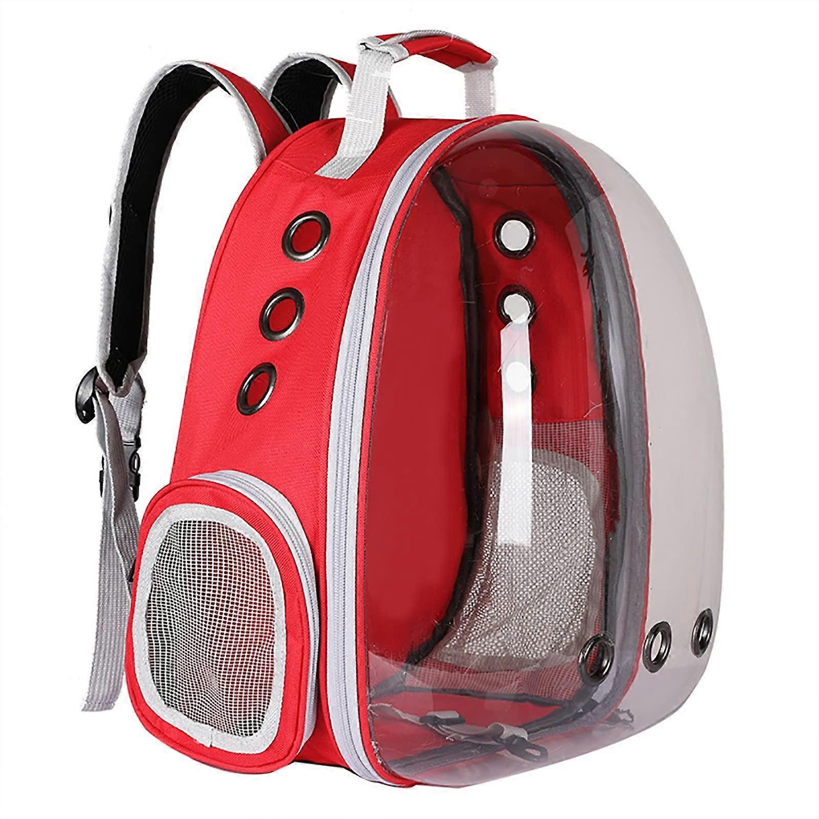 Space Capsule Cat Backpack with Transparent Hard Shell, Ventilated Design and Safety Leash for Hiking