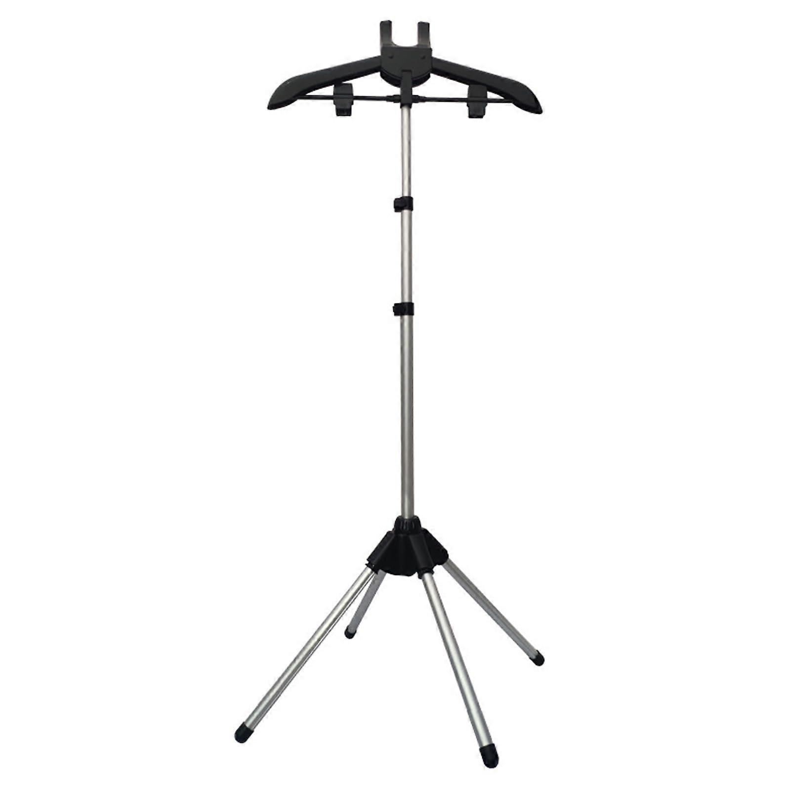 Garment Steamer Hanger with Adjustable Height, Foldable Aluminum Clothes Steaming Rack Black
