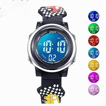 Veeki LED Waterdicht Multifunctioneel Kinderhorloge 7 Kleuren Licht met Alarm Stopwatch voor Jongens Meisjes Kinderen 3-10 Jaar Oud