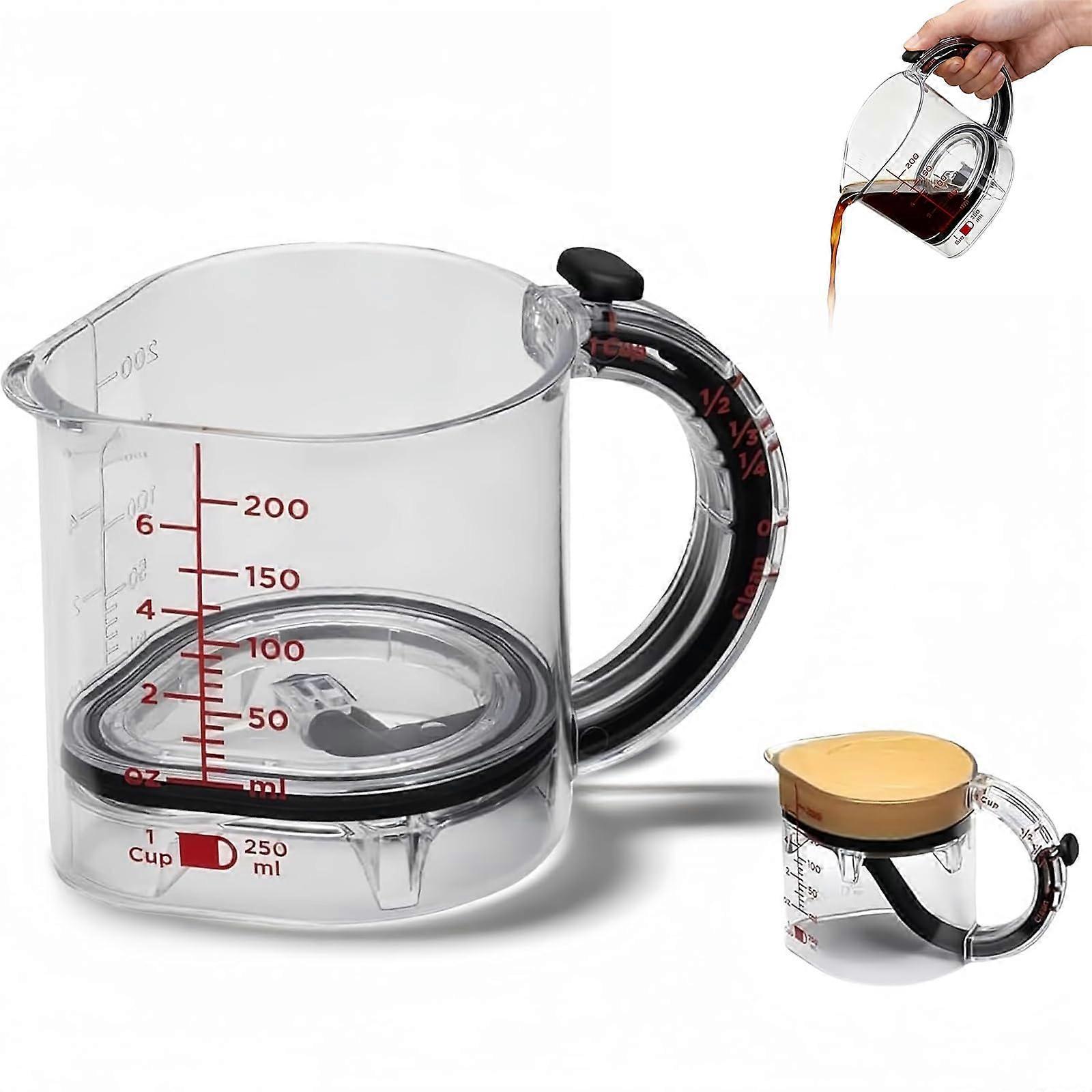 Adjustable Measuring Cup 4in1 Set with Scraper Base, SpaceSaving MultiSize for Baking and Cooking