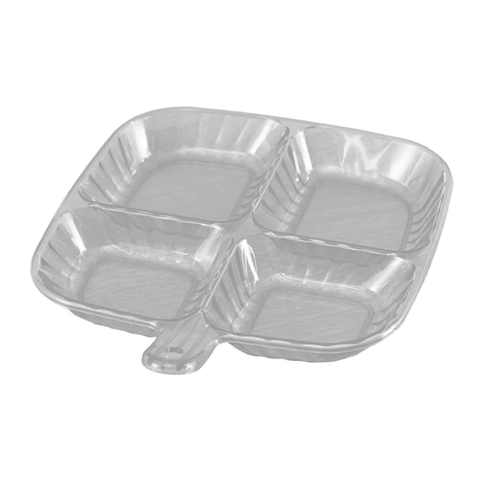 Divided Dinner Plates Square 4Compartment Design Dishwasher Safe for Home Camping and School