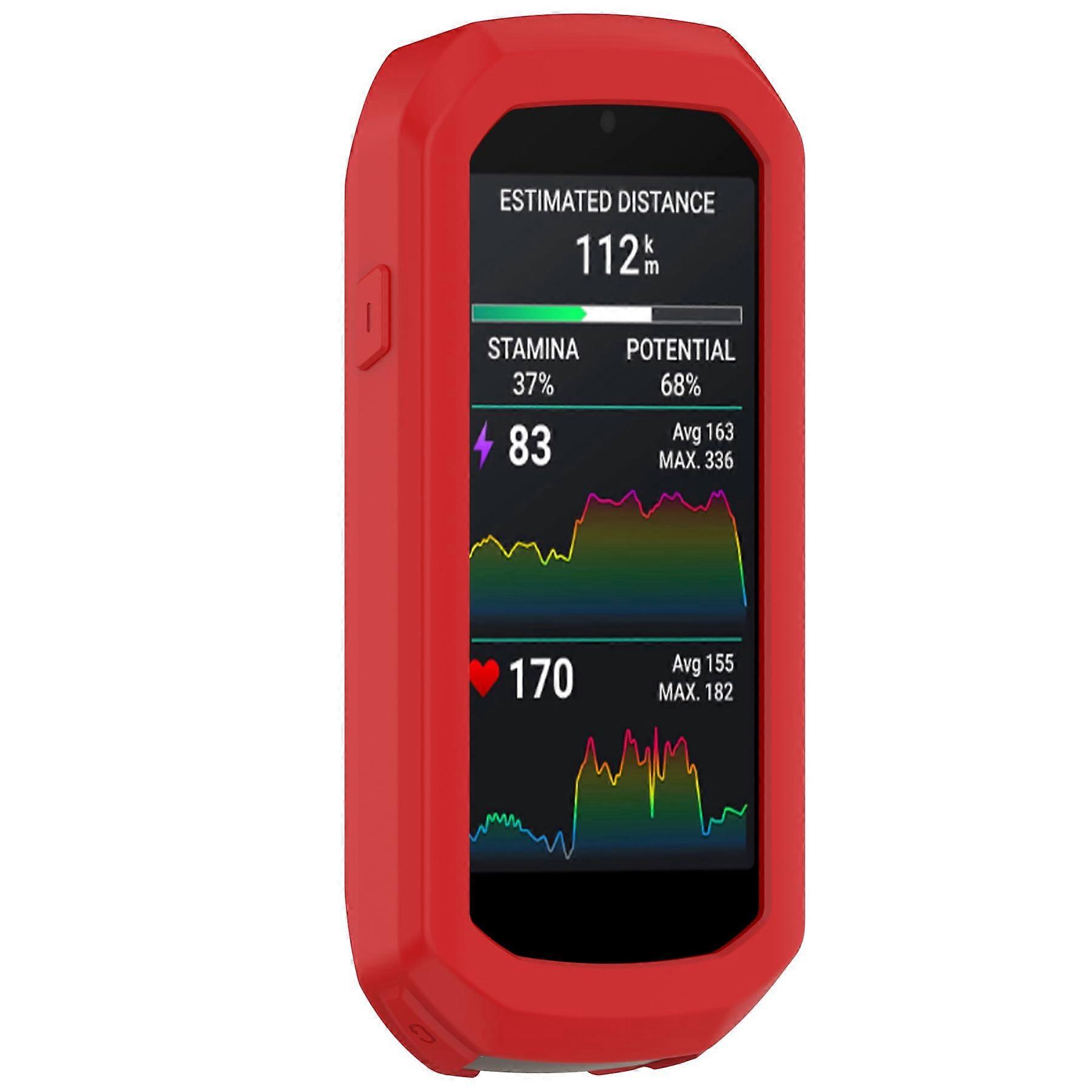 Red Silicone Protective Case Shockproof ScratchResistant Cover Skin for Garmin Edge 1050