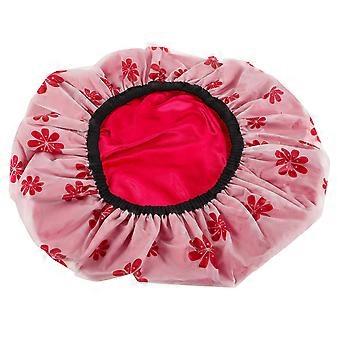 Shower Cap Rosy Satin Hair Cover for Shower Use 2Pcs Reusable Bonnet