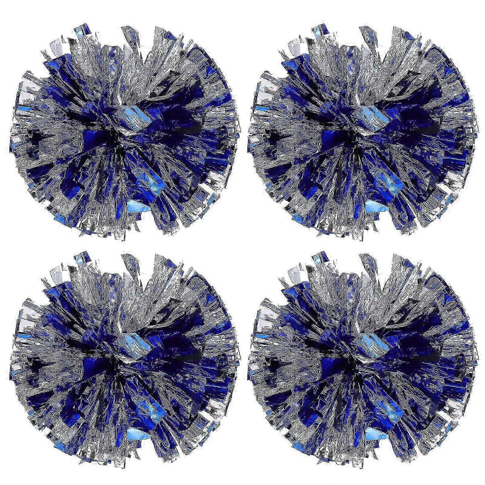 4 stk. glitterpomponer, 30 cm blå cheerleading-pomponer