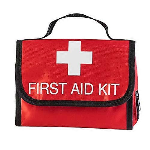 First Aid Kit Empty Bag  Compact Travel Organizer with Durable Red Nylon and  Storage