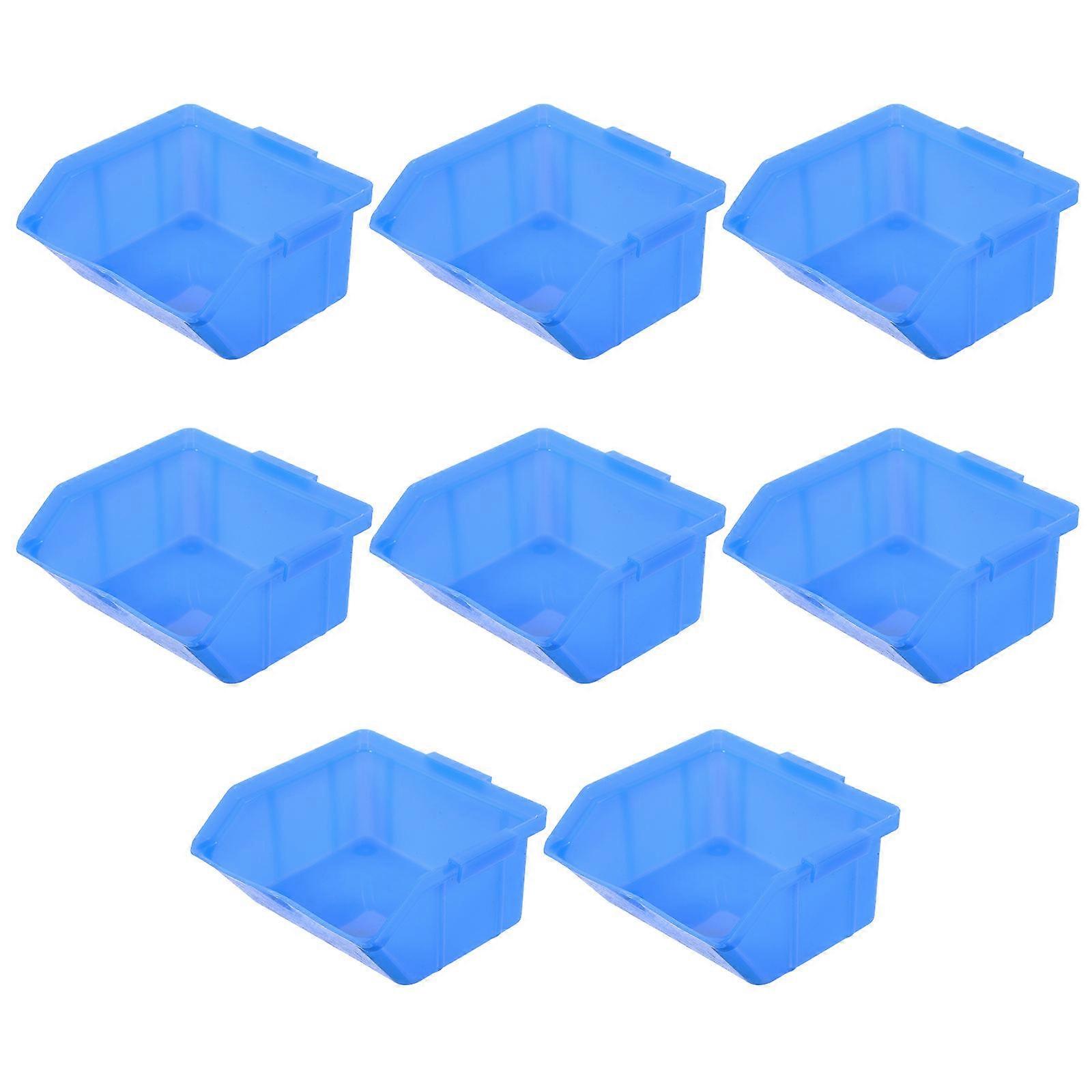 Warehouse Parts Storage Boxes Organizer for Storage 8Pcs Stackable Blue