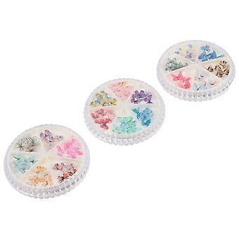 3D-Schmetterlings-Nagelsticker für Nagelkunst, 3er-Set