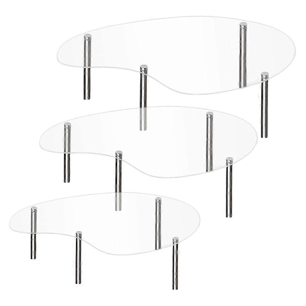 Clear Cake Display Stand Multi-functional Storage Organizer Transparent 3Pcs