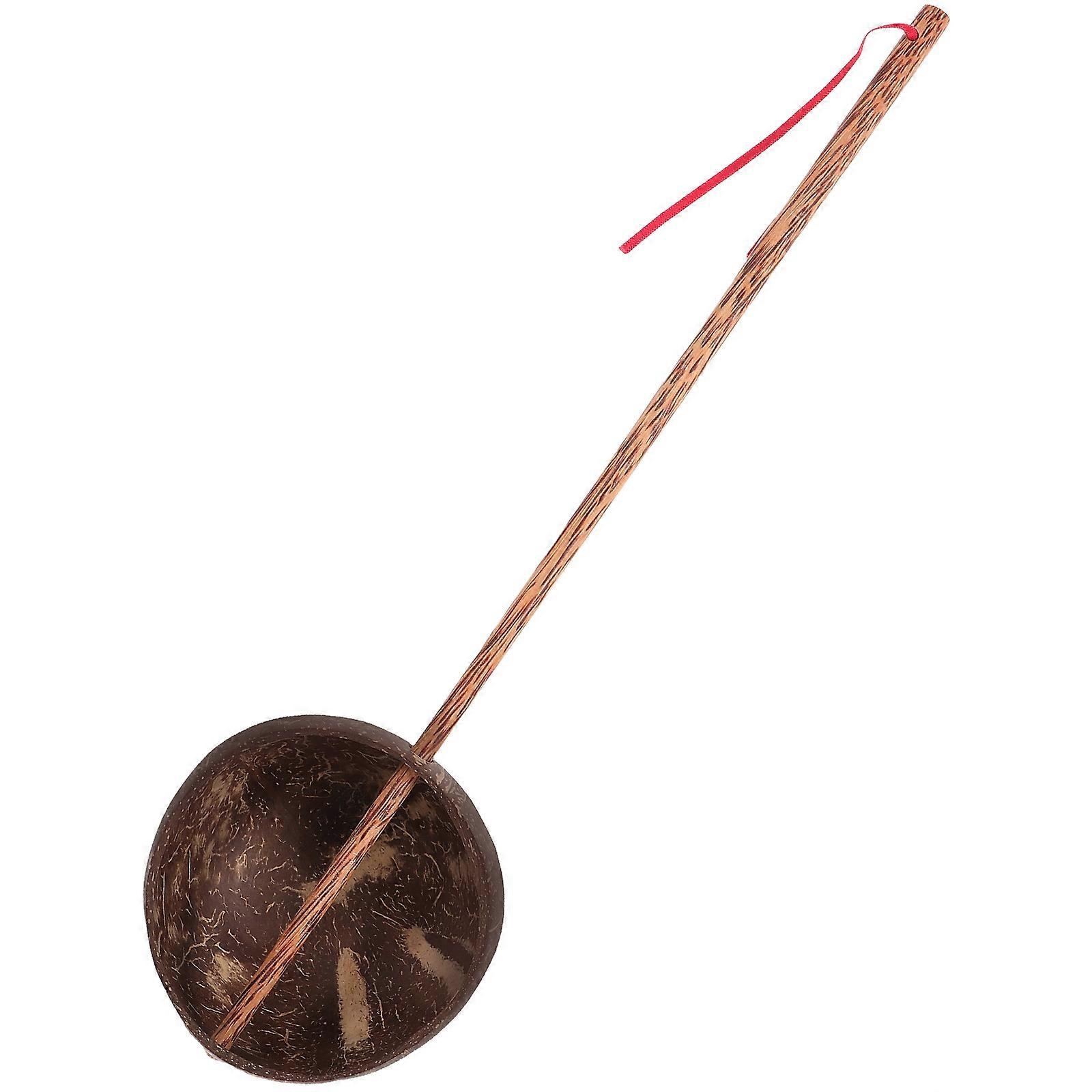 Coconut Shell Water Ladle Long Handle Bath Scooping Water Home Use 1Pack