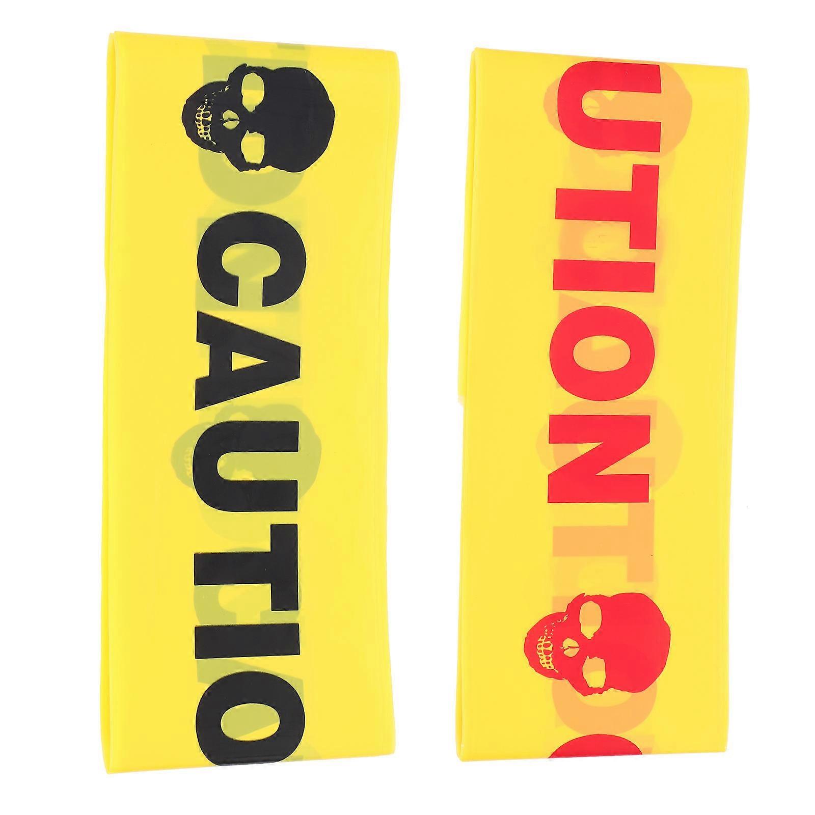 Safety Warning Tape for Halloween Party Use 2Pcs Yellow Caution Theme