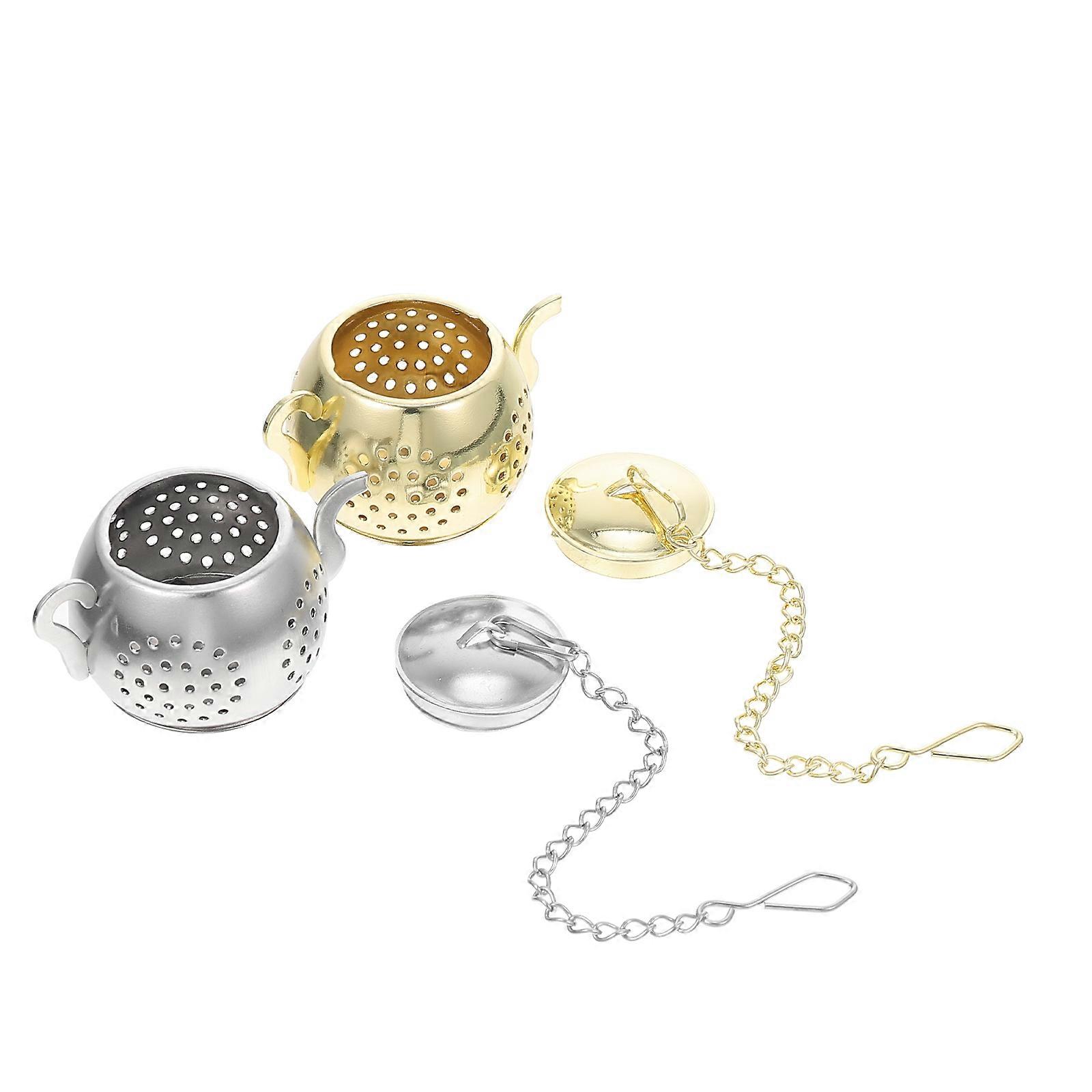 Portable Tea Infuser Stainless Steel Tea Strainer for Office 2Pcs Set