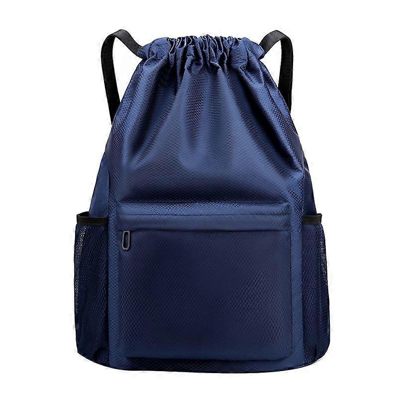 Drawstring Pocket Backpack Waterproof Backpack Dark Blue