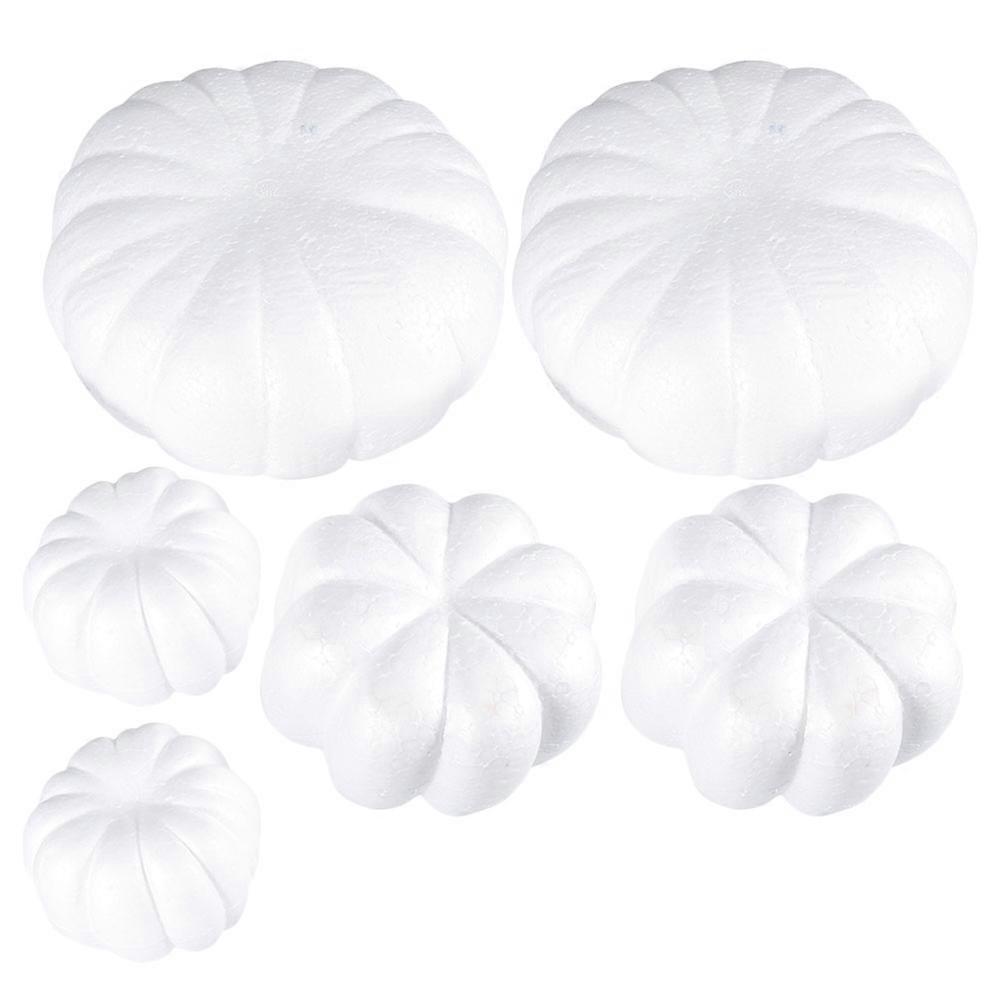Pumpkin Decor Artificial Small Pumpkins for DIY Craft 6Pcs White Set