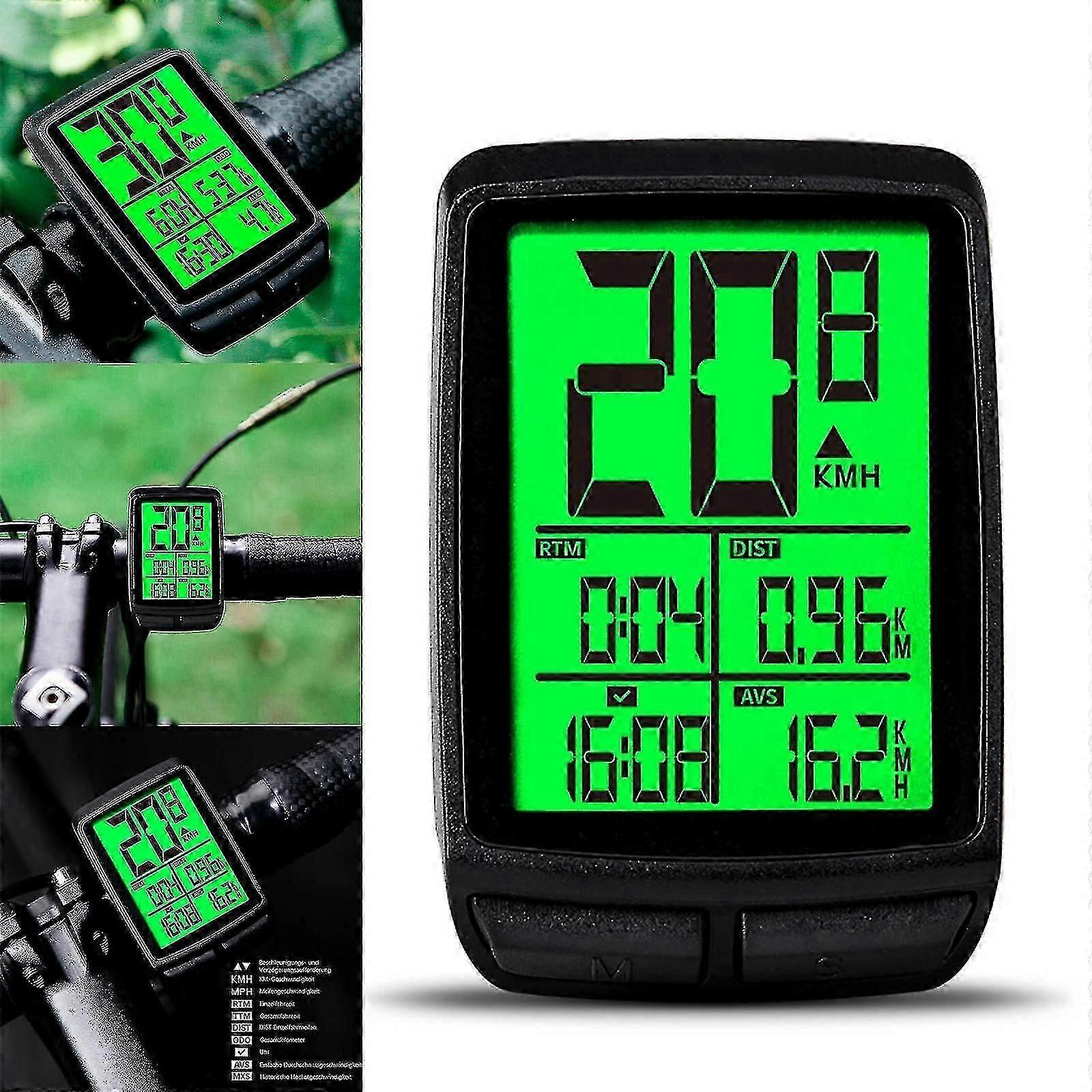 Wireless Bicycle Computer Mph Speedometer Speedo Bicycle Odometer Lcd Waterproof