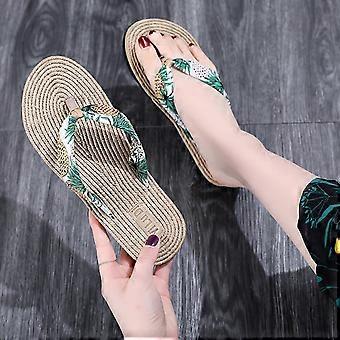 Willtoo slippers voor dames, comfortabele antislip slippers voor binnen, retro zomer strandsandalen mintgroen, maat US-5 (EU-35)