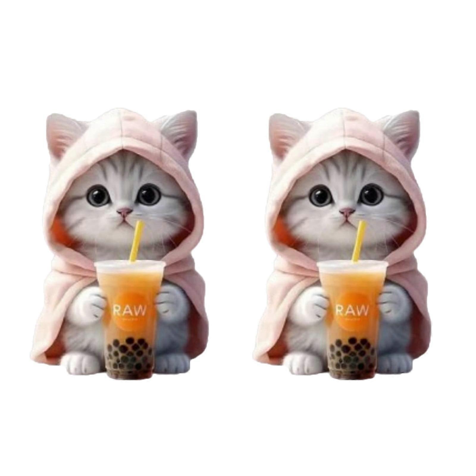2pcs Cute Kitten Car Vent Clips, Refillable Aromatherapy Diffuser, Compatible with Most Car Vents