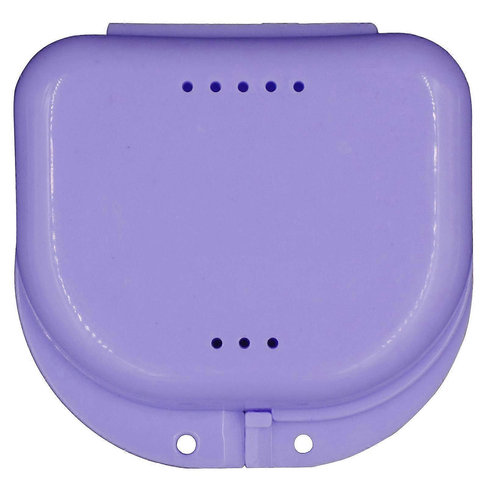 Denture Bath Box with Secure Snap Lid, Compact Travel Storage Case for False Teeth