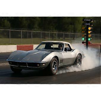 Puzzelspel met afbeelding van een Chevrolet Corvette Convertible uit 1968 voor volwassenen en kinderen V2638